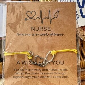 Silver Heart Nurse Bracelet